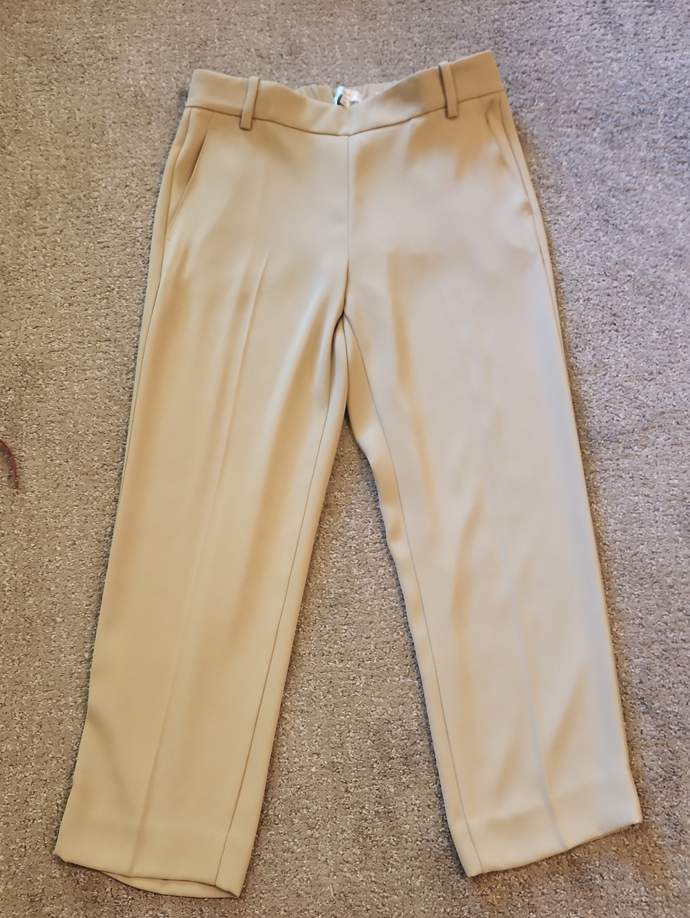Vince Tailored Straight-Leg Pants in Light Beige